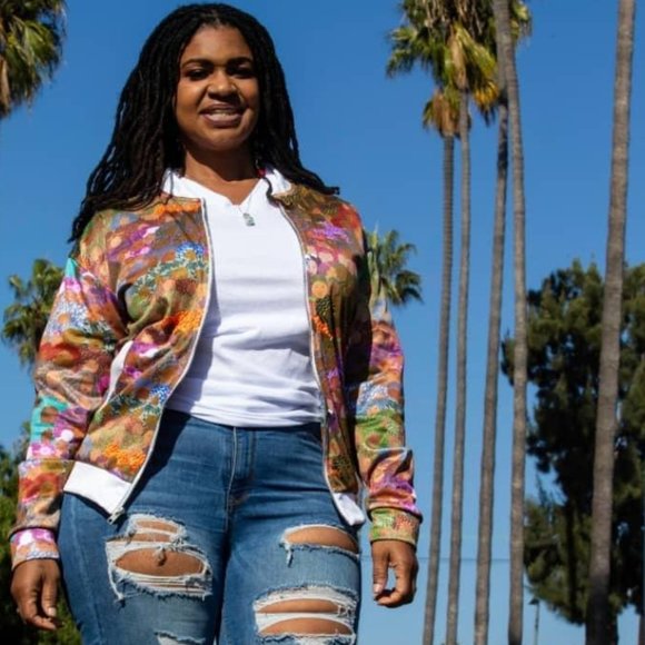 Afrotagious Jackets & Blazers - Afrotagious Da Bomber Jacket - African Violet